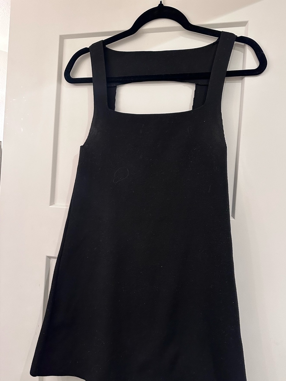 Free People Black Mini Dress with Square Neckline